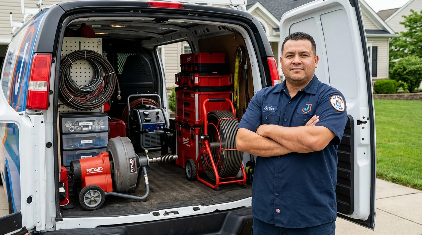 Professional drain cleaning equipment and Johns Plumbing LLC plumber in Rutledge