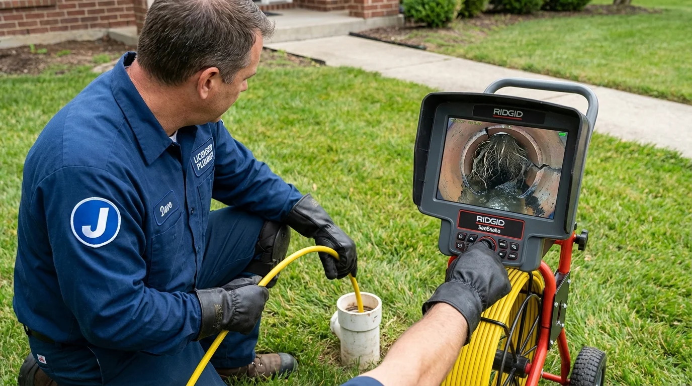Sewer camera inspection being performed by Johns Plumbing LLC in Rutledge