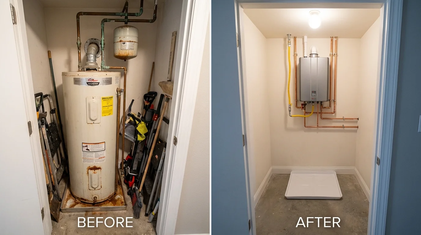 Tank water heater versus wall-mounted tankless unit comparison for Rutledge, TN homeowners