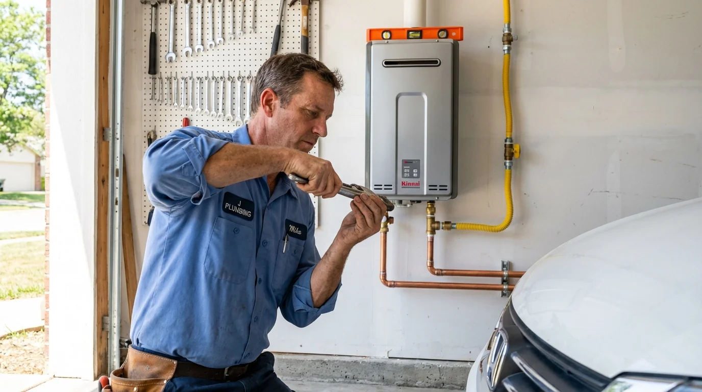 Tankless water heater installation by a Johns Plumbing LLC plumber in Rutledge